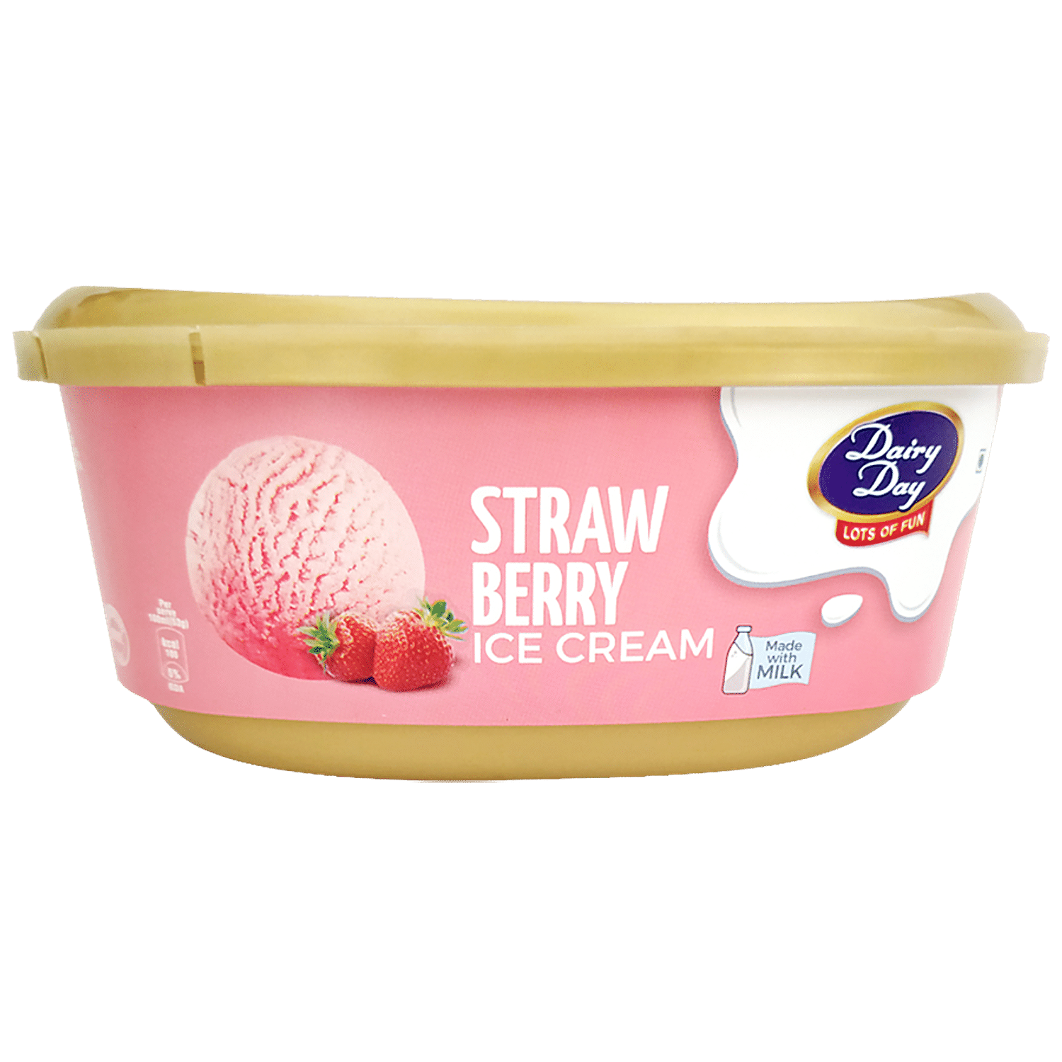 Dairy day Strawberry Delight Ice Cream - Made with Milk, 500 ml