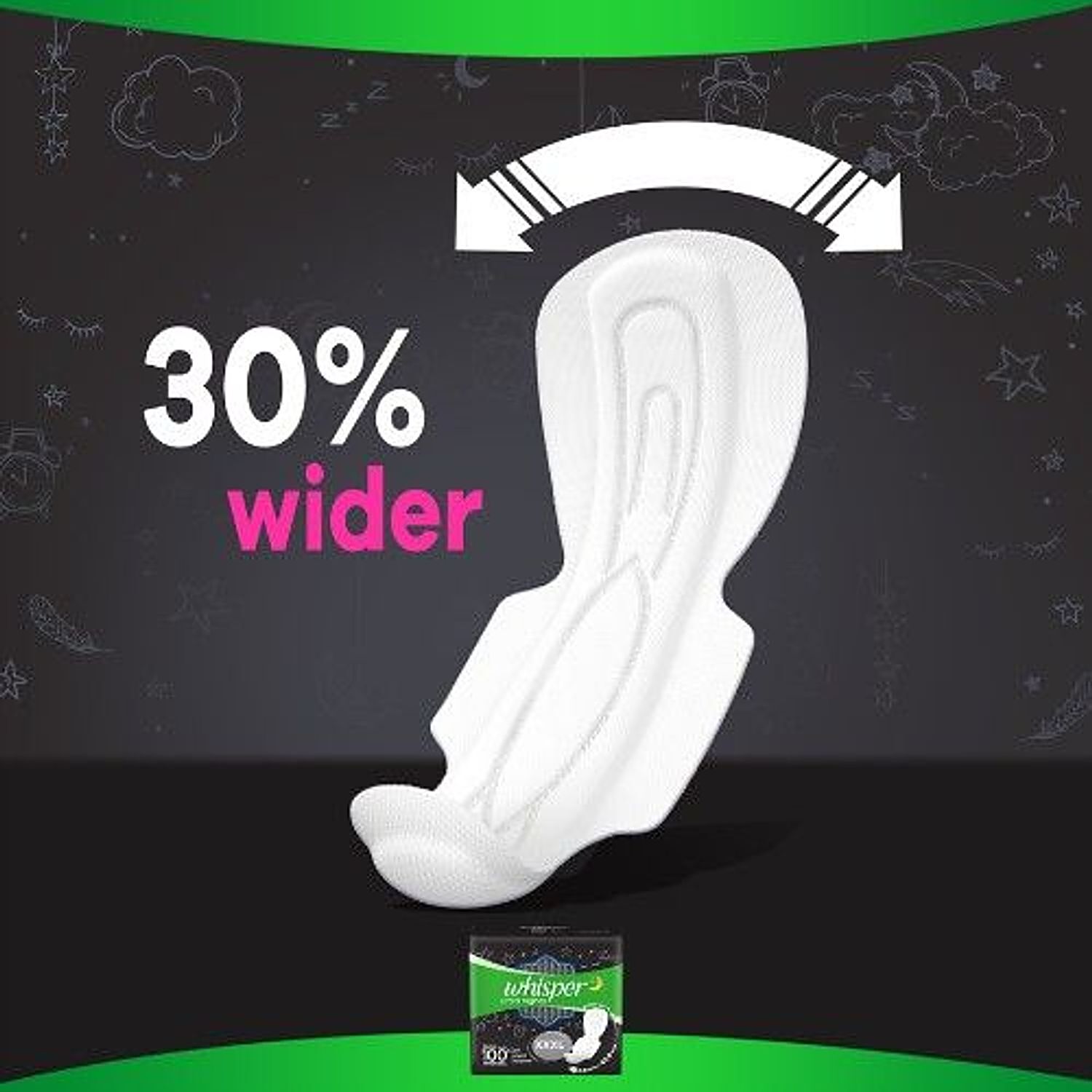 Buy Whisper Bindazzz Nights Koala Soft Sanitary Pads - XXL Plus, Double  Huge Wings, Wider Back Online at Best Price of Rs 270 - bigbasket