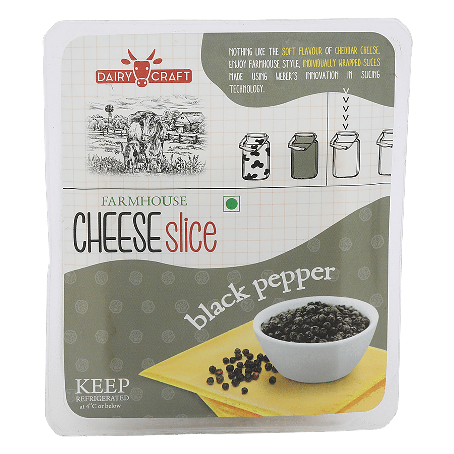 Buy Dairy Craft Cheese Slices Black Pepper 200 Gm Pouch Online At Best Price Bigbasket