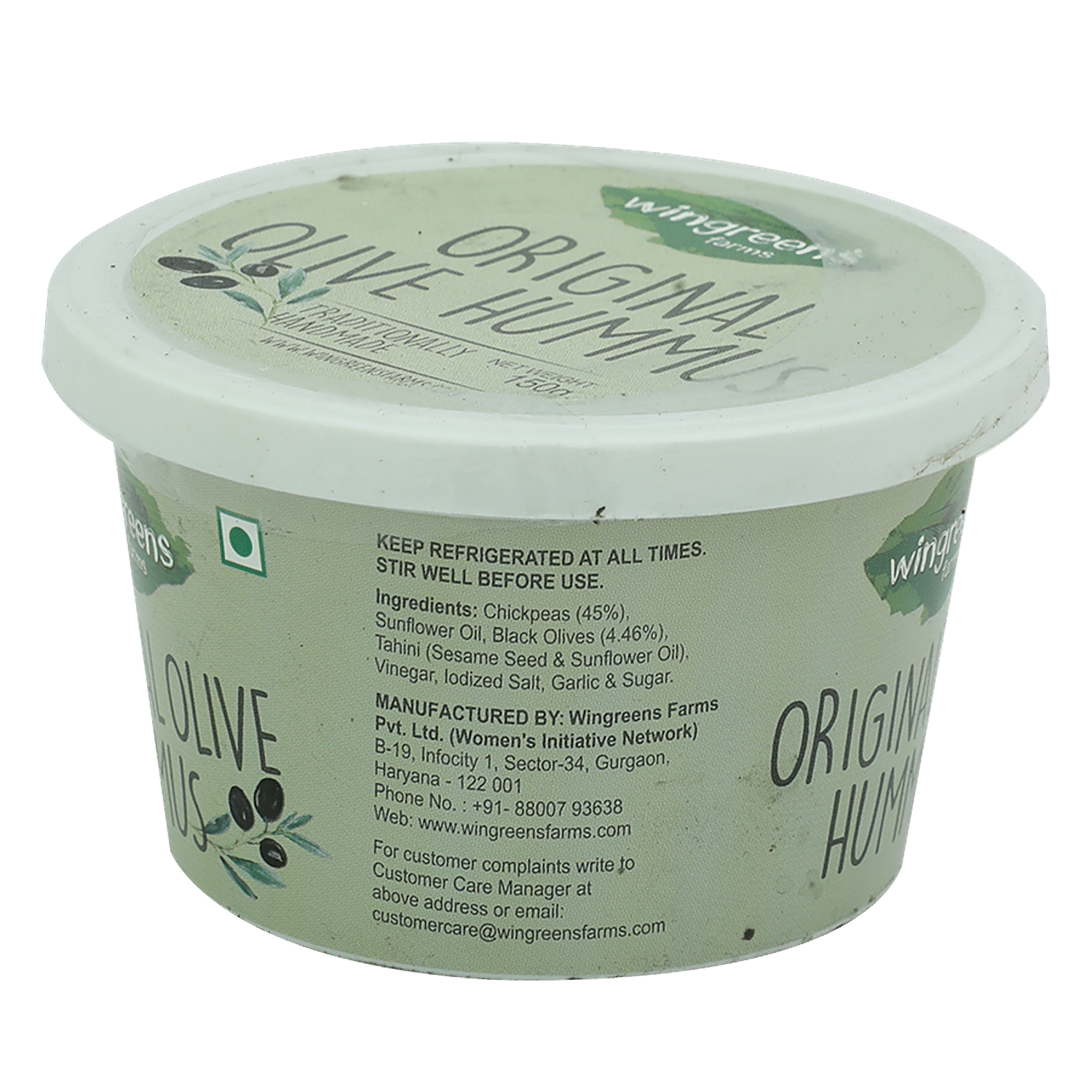 Buy Wingreens Farms Hummus Original Olive 150 Gm Online At