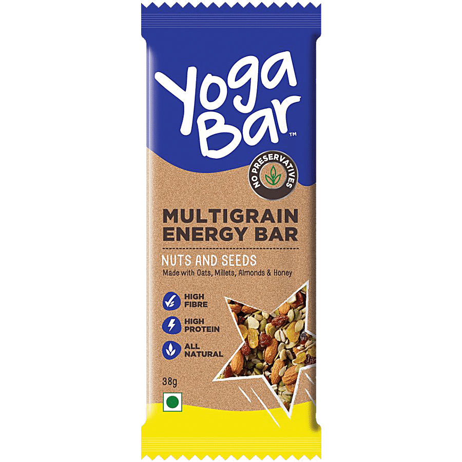 Yogabar Energy Bars Chocolate Chunk, Multigrain Daily Protein Snack, High  Energy & Nutrition Bars, 8g Protein & 7g Fibre Protein bars, Pack of 10 x  38g Energy Bars