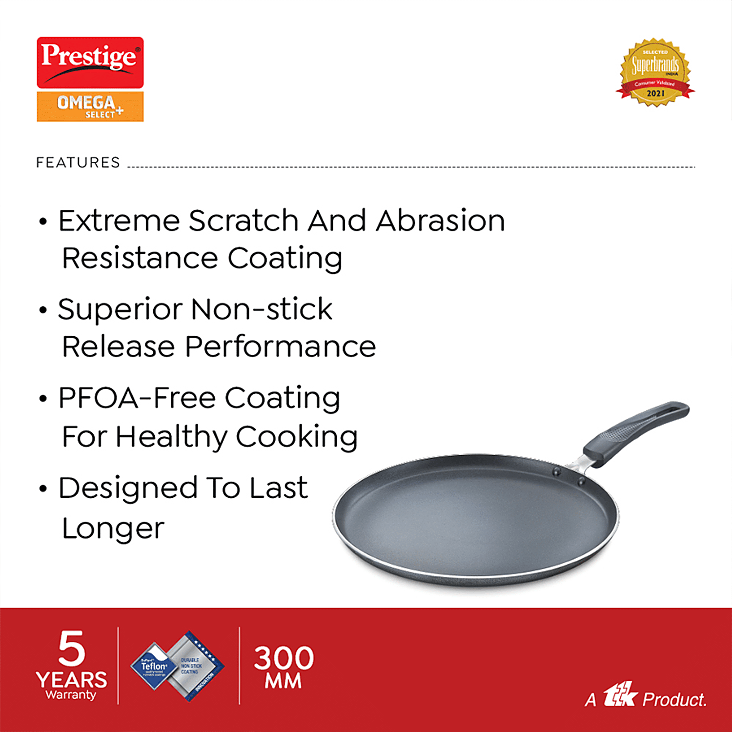 Buy Apex Non Stick Dosa Tawa 300 mm, Aluminum Cookware Tawa 13, 30