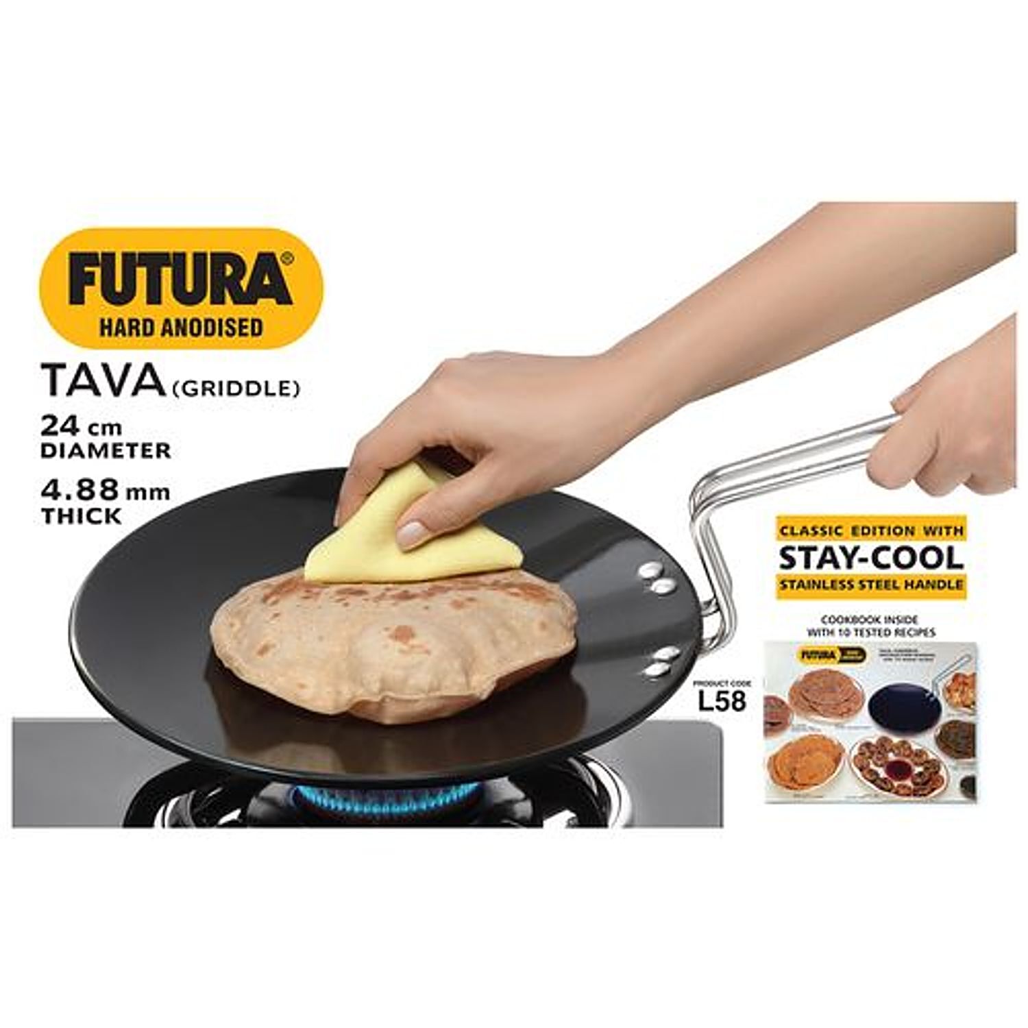 Buy Hawkins Futura Hard Anodized Tawa 24cm diameter- /shop