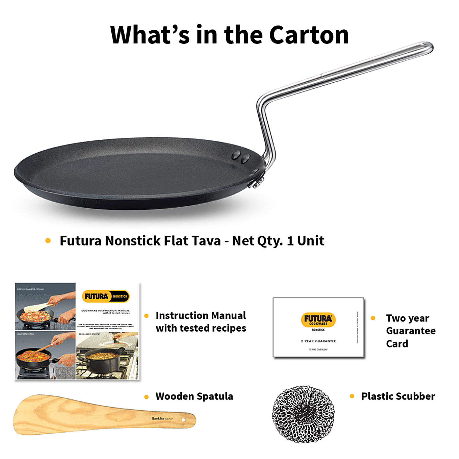 Buy Hawkins Futura Non-Stick 22cm Tawa with Stainless Steel Handle, Black  (NT22) Online at Best Prices in India - JioMart.