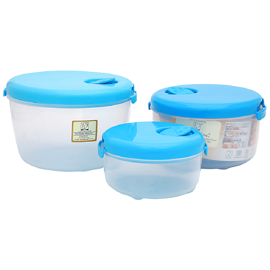 Buy Tupperware Polypropylene Microwave Container - 600 Ml, 3 Pieces, Blue  Online at desertcartINDIA