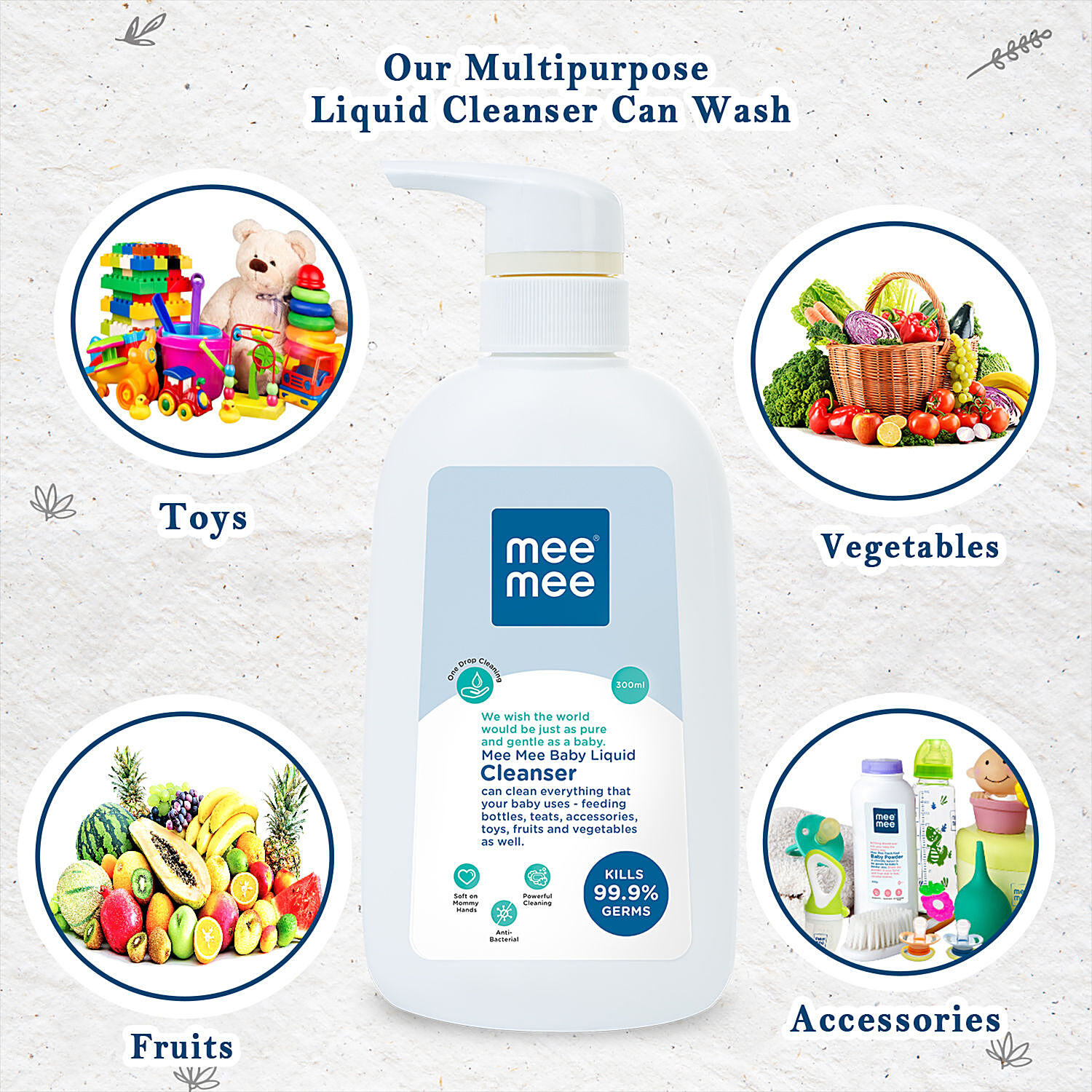 Buy Mee Mee Baby Accessories & Vegetable Liquid Cleanser 300 ml