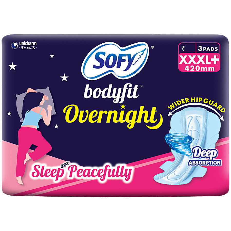 Buy Sofy Sanitary Pads - Body Fit Overnight, Xxxl 3 pcs Pouch