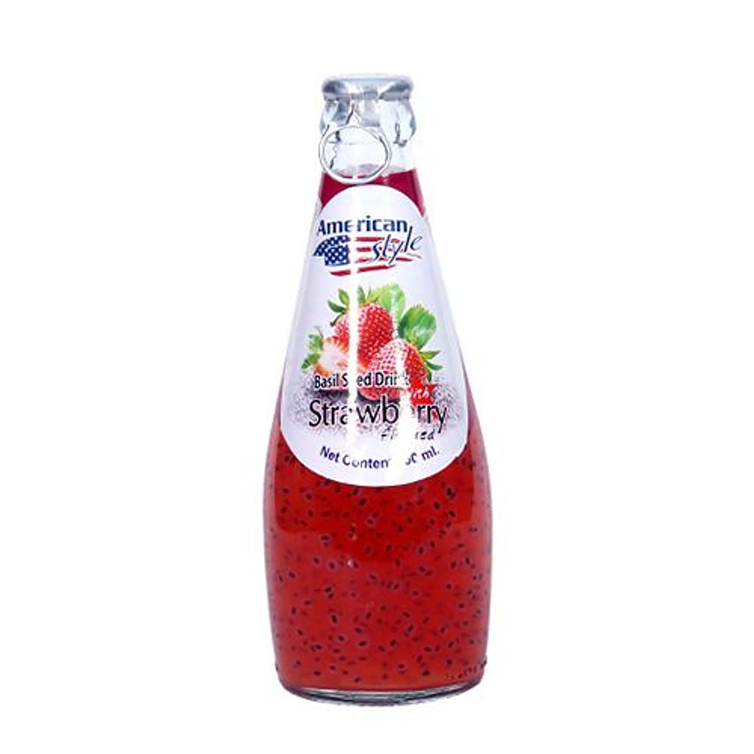 Buy American Style Basil Seed Drinks Strawberry 300 Ml Online at