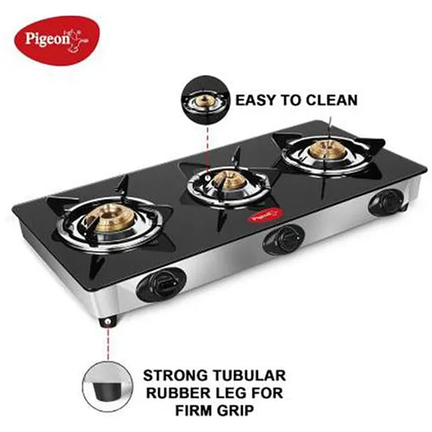 pigeon ayush 3 burner gas stove price