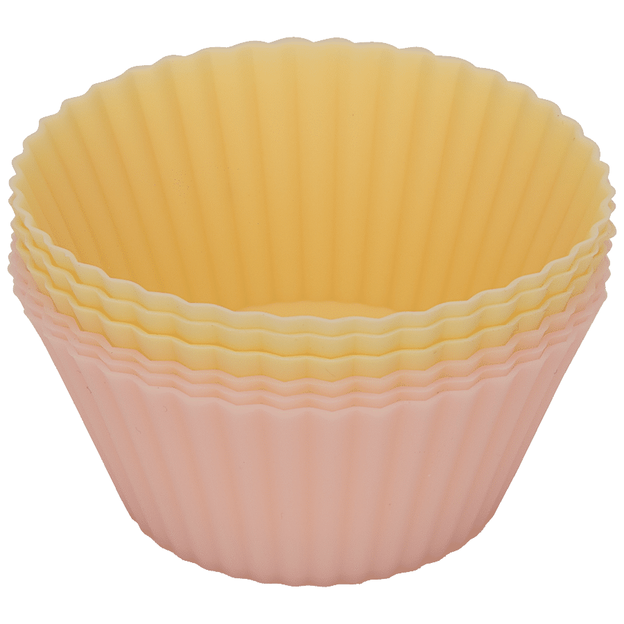 Buy Kunya 6 Pcs Reusable Silicone Muffin Moulds / Cup Cake Mould  Reusable  & Nonstick, Multicolor Online at Best Prices in India - JioMart.
