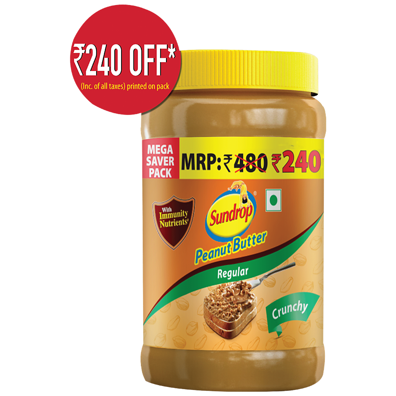 Buy Sundrop Peanut Butter Crunchy 508 Gm Jar Online At Best Price