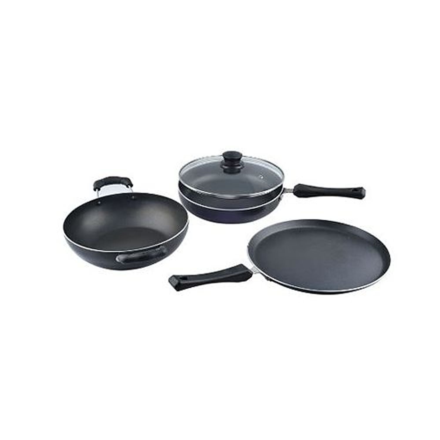 Buy Nirlon Induction Base Non-Stick Cookware Gift Set - Regal Purple, Dosa  Tawa 26 cm + Fry Pan 24 cm +Kadai with Glass Lid 24 cm Online at Best Price  of Rs 1499 - bigbasket