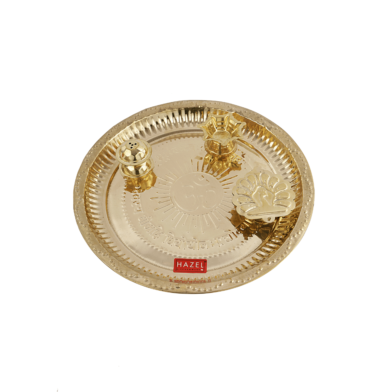 Buy HAZEL Shank Karma Brass Pooja Thali Brass For Prayer & Home Decor -  Royal Look Online at Best Price of Rs 319 - bigbasket