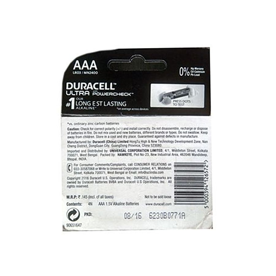 Buy Duracell Alkaline AAA Batteries Online at Best Price of Rs 48 -  bigbasket
