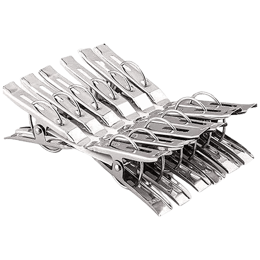 Buy Muskaan Big Evergreen Stainless Steel Cloth Clips 12 pcs Online at Best  Prices in India - JioMart.