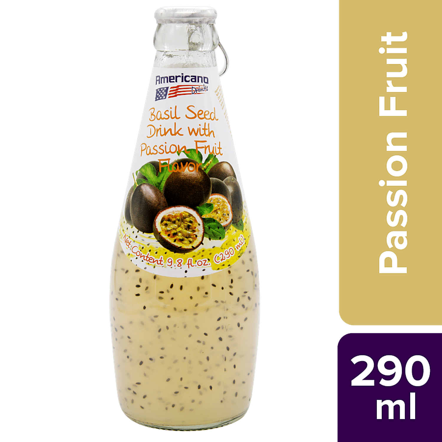 Buy Americana Basil Seed Drinks Passion Fruit 290 Ml Online At