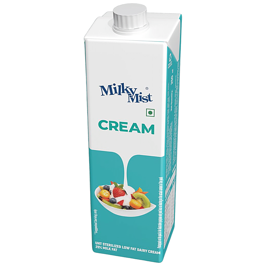 Milky Mist Fresh Cream - Medium Fat, Rich Smooth Texture, 250 ml