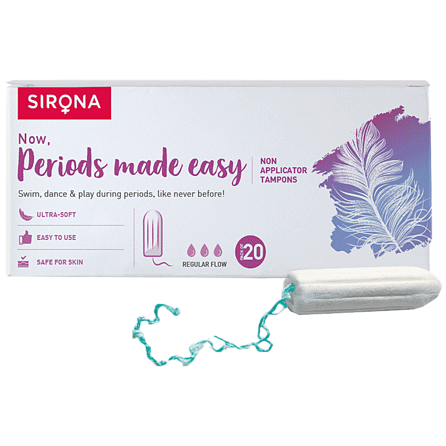 Buy Menarche 100% Organic Cotton Tampons For Women (40 piece) Heavy Flow, FDA approved, Biodegradable, Highly Absorbent, Super Soft & Comfortable