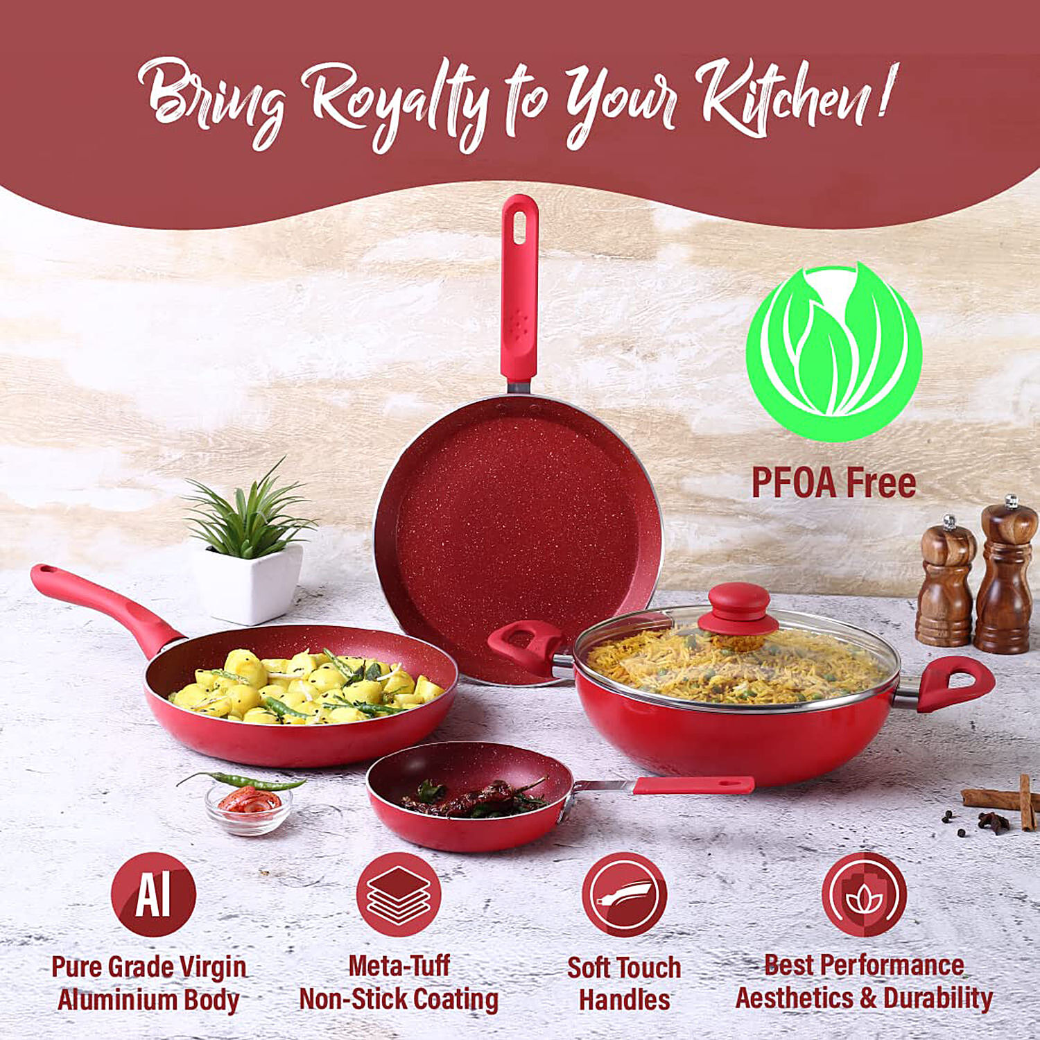 Granite Forged Non-Stick and PFOA-Free Aluminum Fry Pan Skillet Tawa