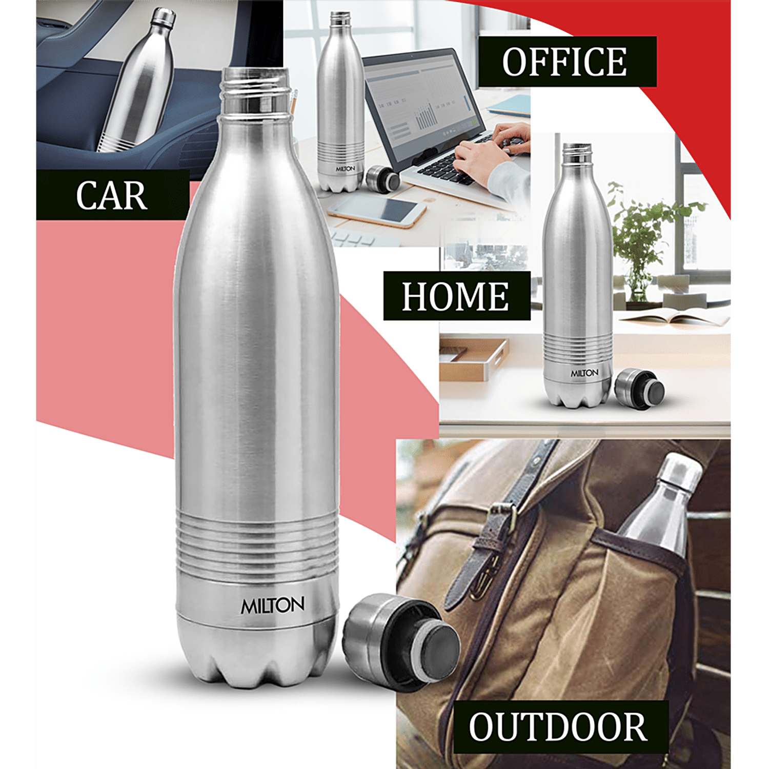 Milton 500 Thermosteel 24 Hours Hot and Cold Water Bottle, 500 ml