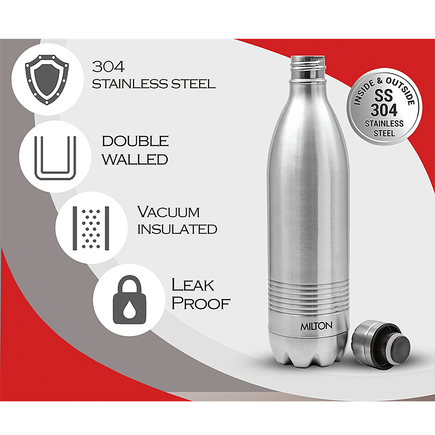 Buy Milton Thermosteel Water Bottle With Jacket - Stainless Steel, 24 Hrs  Hot & Cold Online at Best Price of Rs 1869 - bigbasket