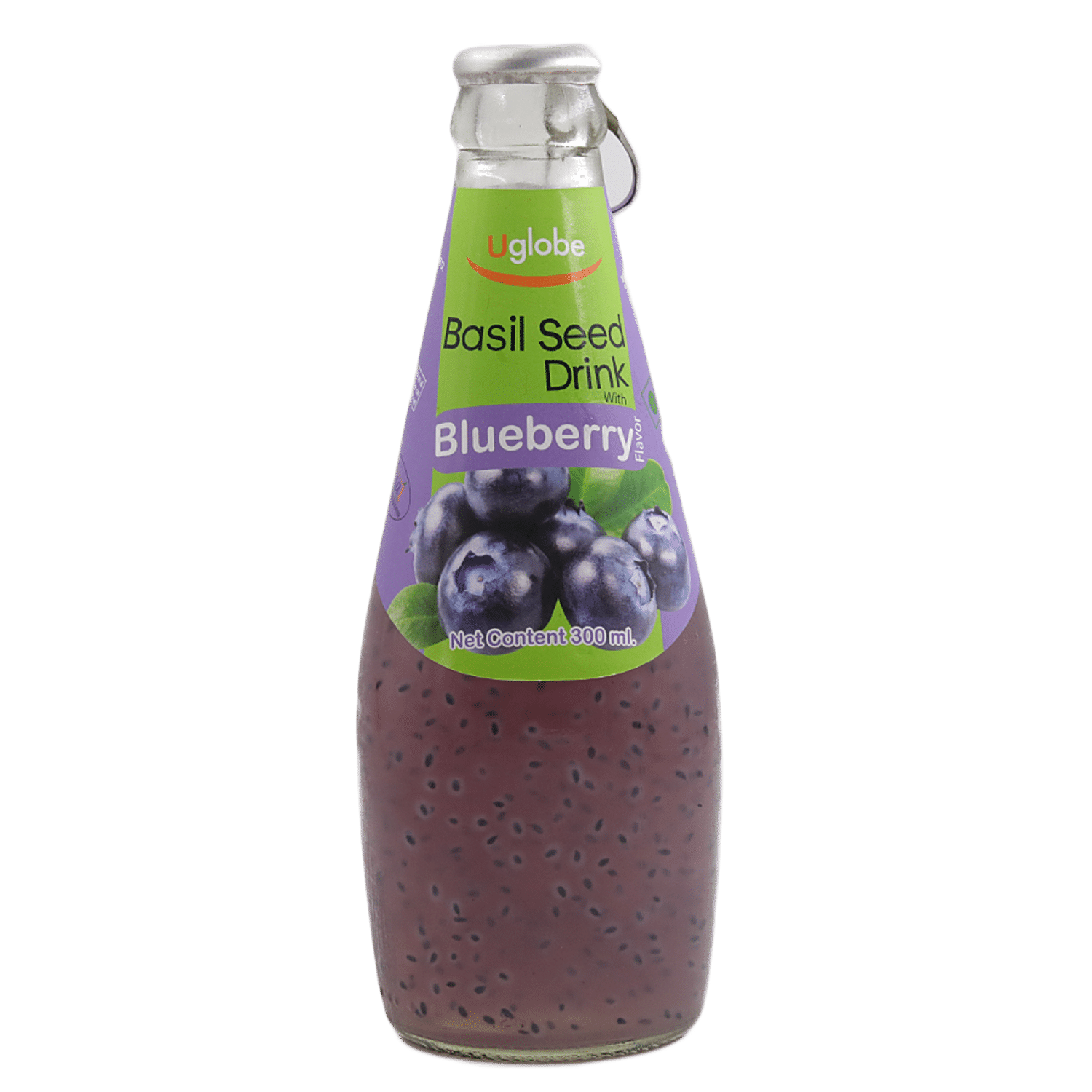 U Globe Basil Seed Drink Blueberry 300 ml