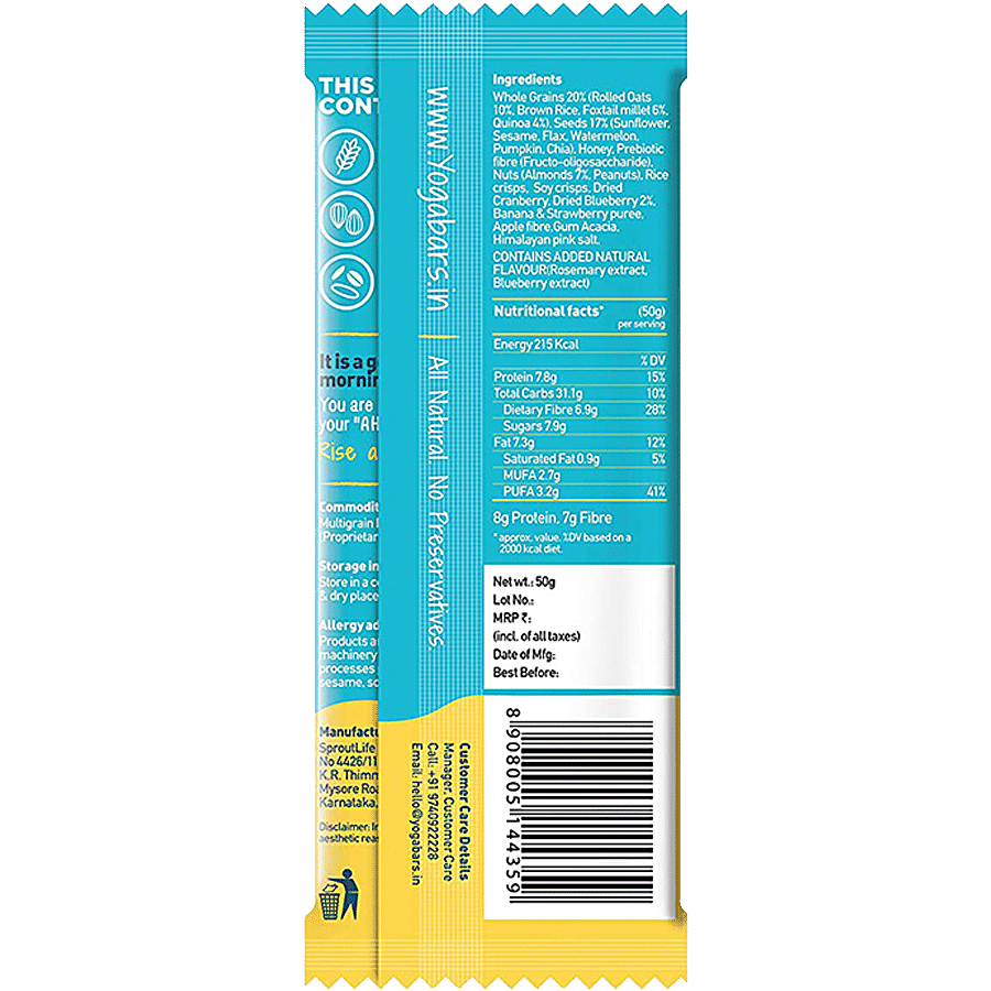 Yoga Bar Blueberry Pie Breakfast Protein Bar Price - Buy Online at ₹48 in  India