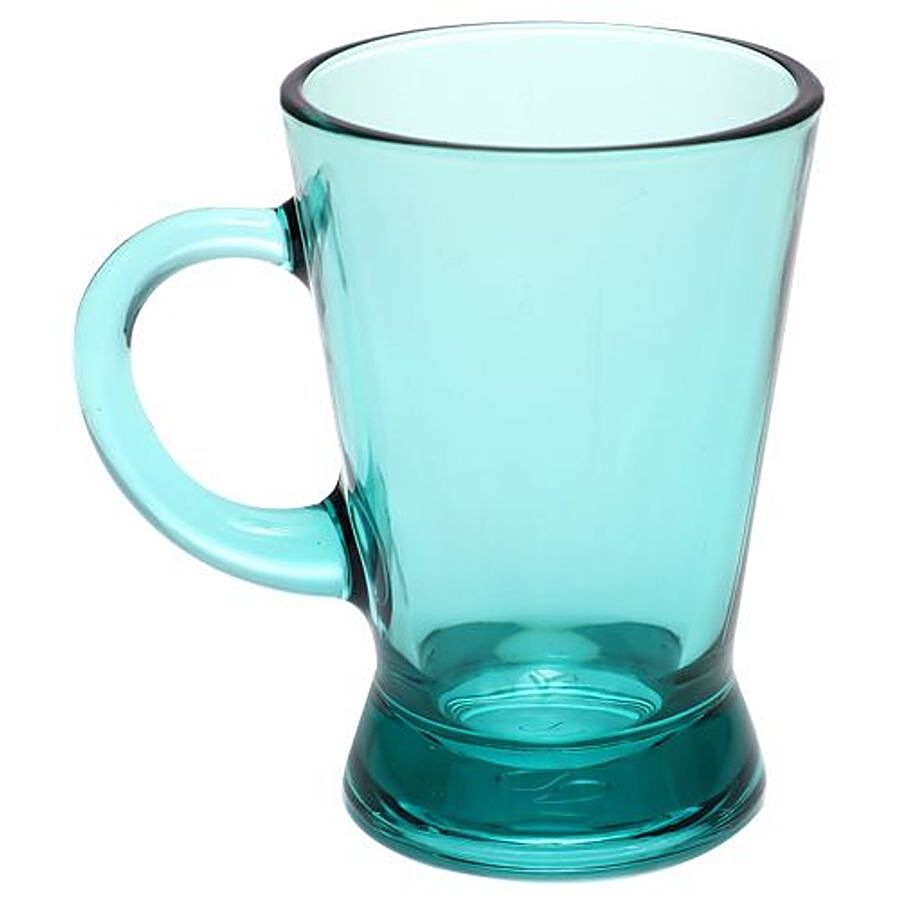 Union Glass Mug Set - Clear Finish, Transparent Serving Glasses With  Handle, For Tea,Coffee,Water, 420 ml