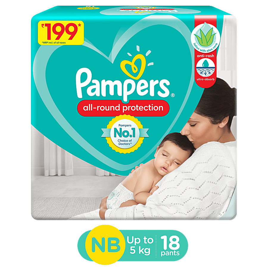Beenmerg Vrijwillig Kapper Buy Pampers Baby-Dry Diapers - New Baby, Up to 5 kg, Ultra Absorb Core,  Double Leak Guards Online at Best Price of Rs 199 - bigbasket
