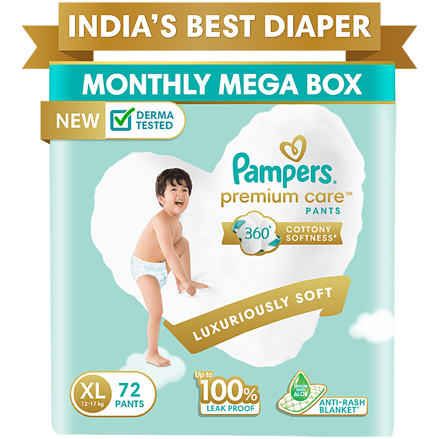 Buy Pampers Premium Care Diaper Pants - XL, 12-17 kg, Lotion with Aloe Vera  Online at Best Price of Rs 1844 - bigbasket