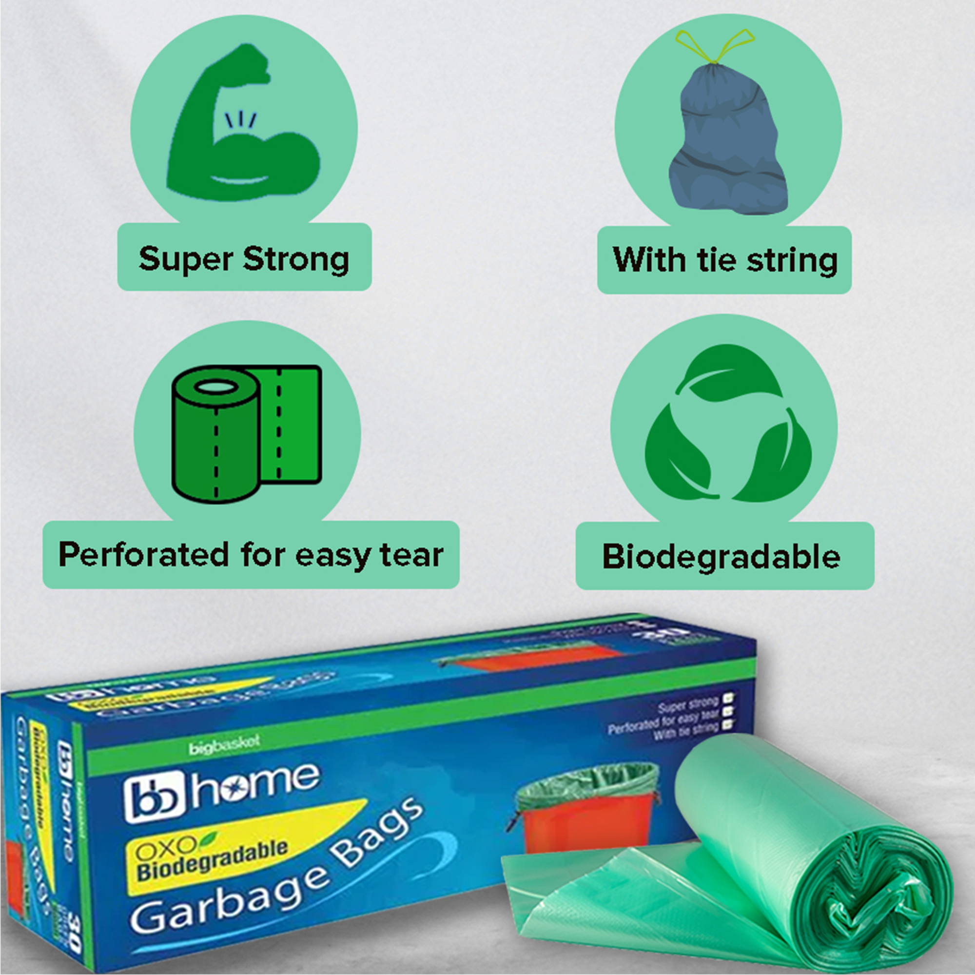 Buy NaturePac Garbage Bag - Large, Green, Biodegradable Online at Best  Price of Rs 130 - bigbasket