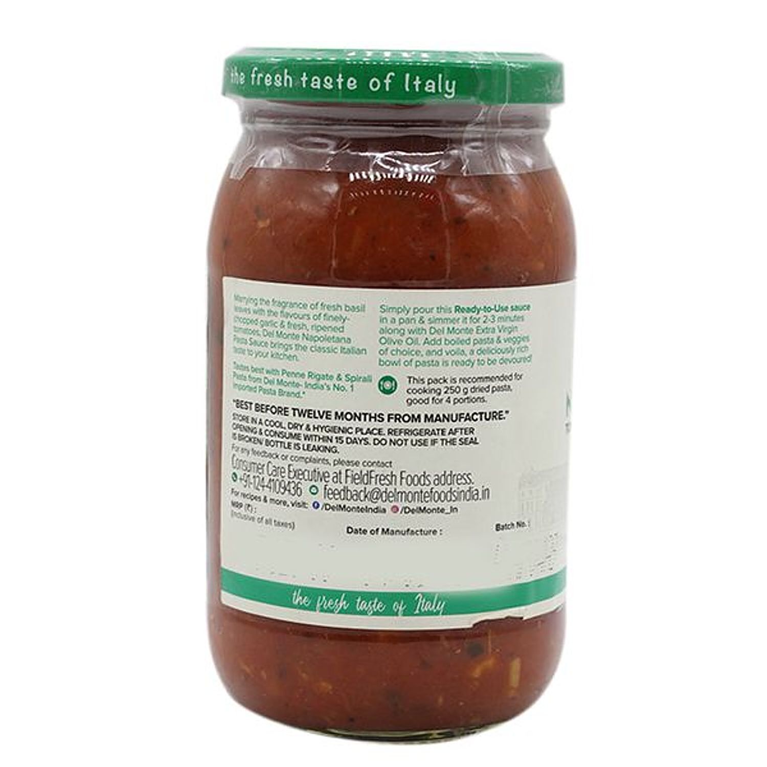 Del Monte Napoletana Pasta Sauce Tomato With Garlic Basil 395 g