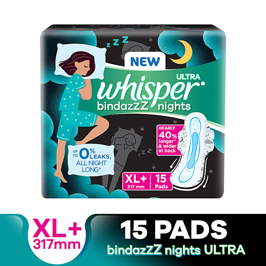 Buy Whisper Ultra Overnight Sanitary Pads - XL Plus Wings Online at Best  Price of Rs 197.4 - bigbasket