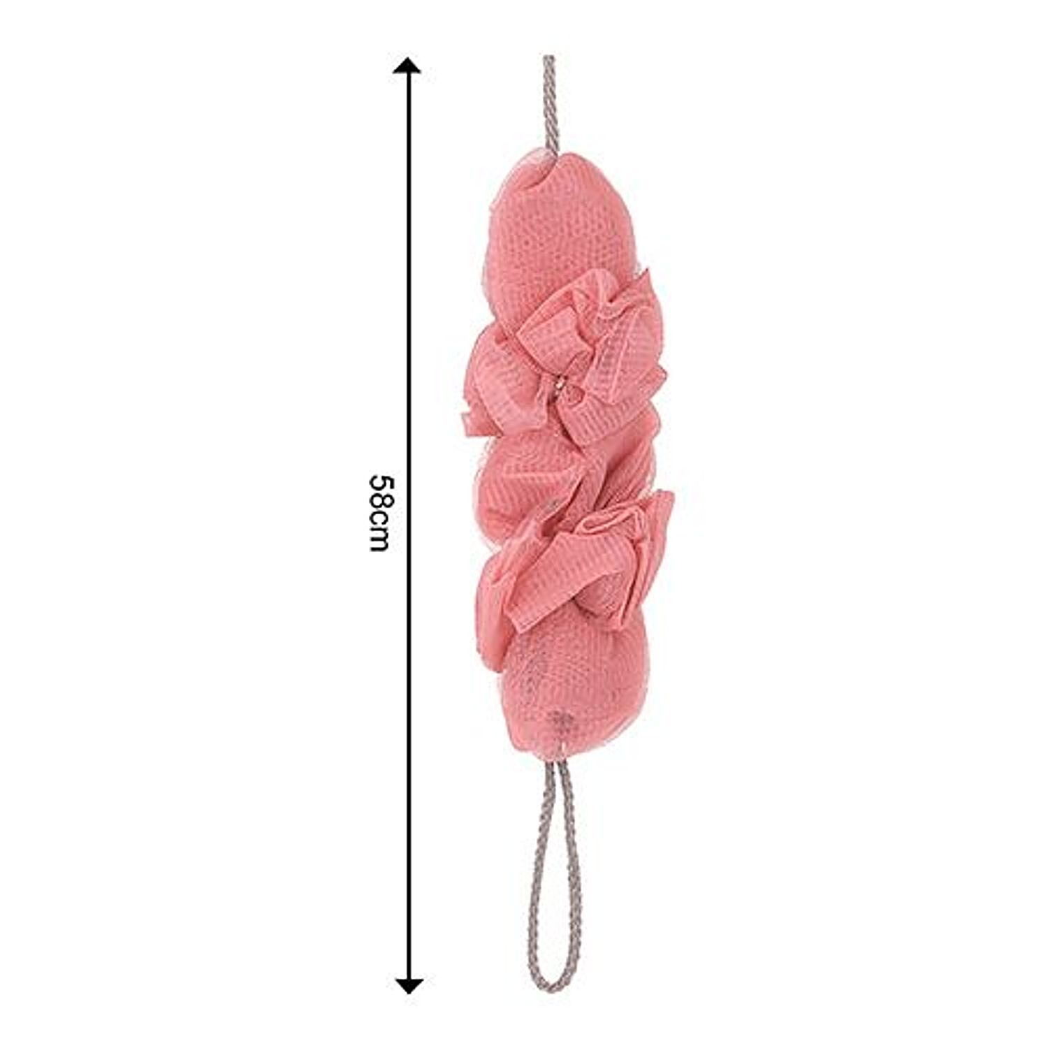 BB Home Body Bath Loofah Scrubber- Hangable, Pink, 1 pc