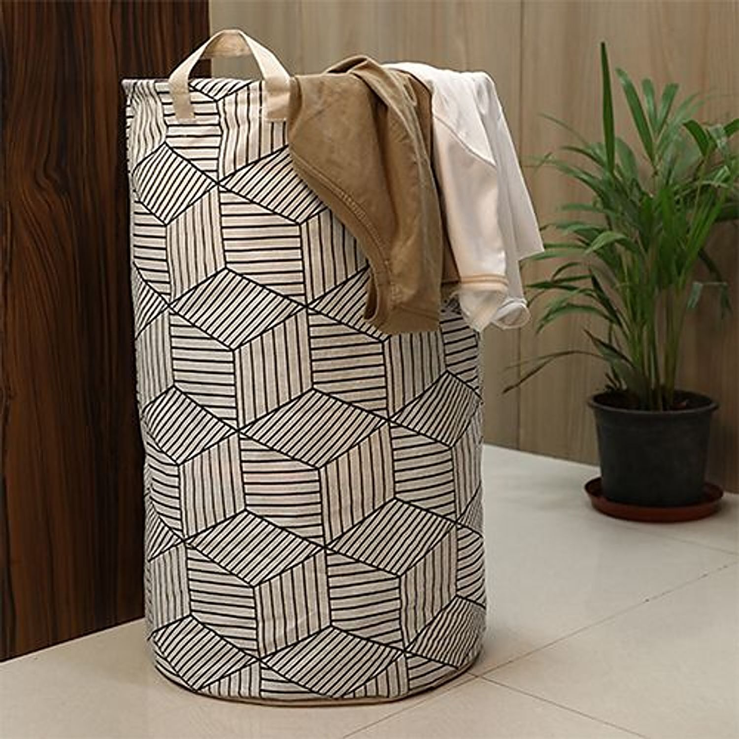 Buy DP Clothes Storage Laundry Bag/Basket - Printed, Fabric Material,  Washable, Lightweight, Blue, BB-56 Online at Best Price of Rs 289 -  bigbasket