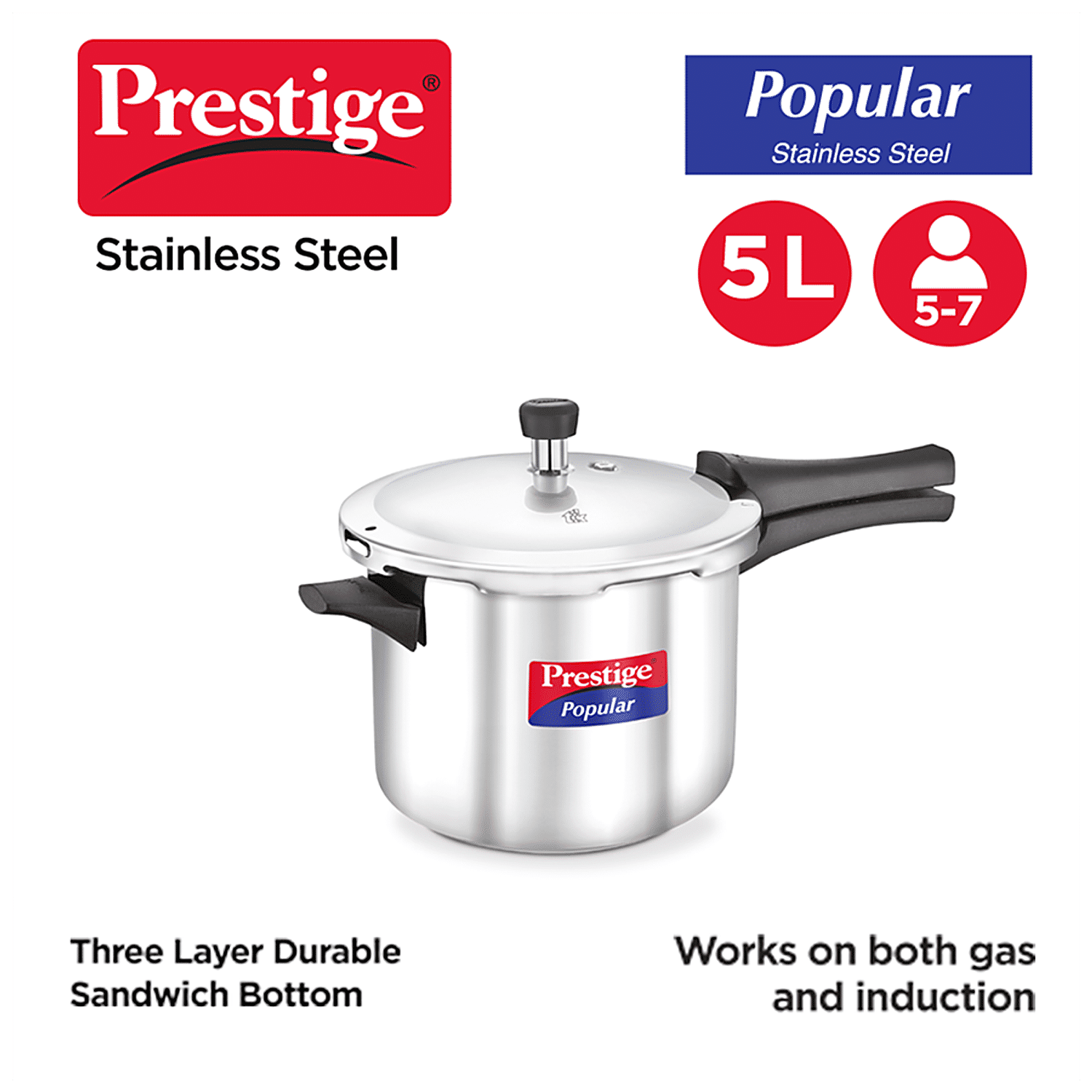 prestige pressure cooker 5 litre steel