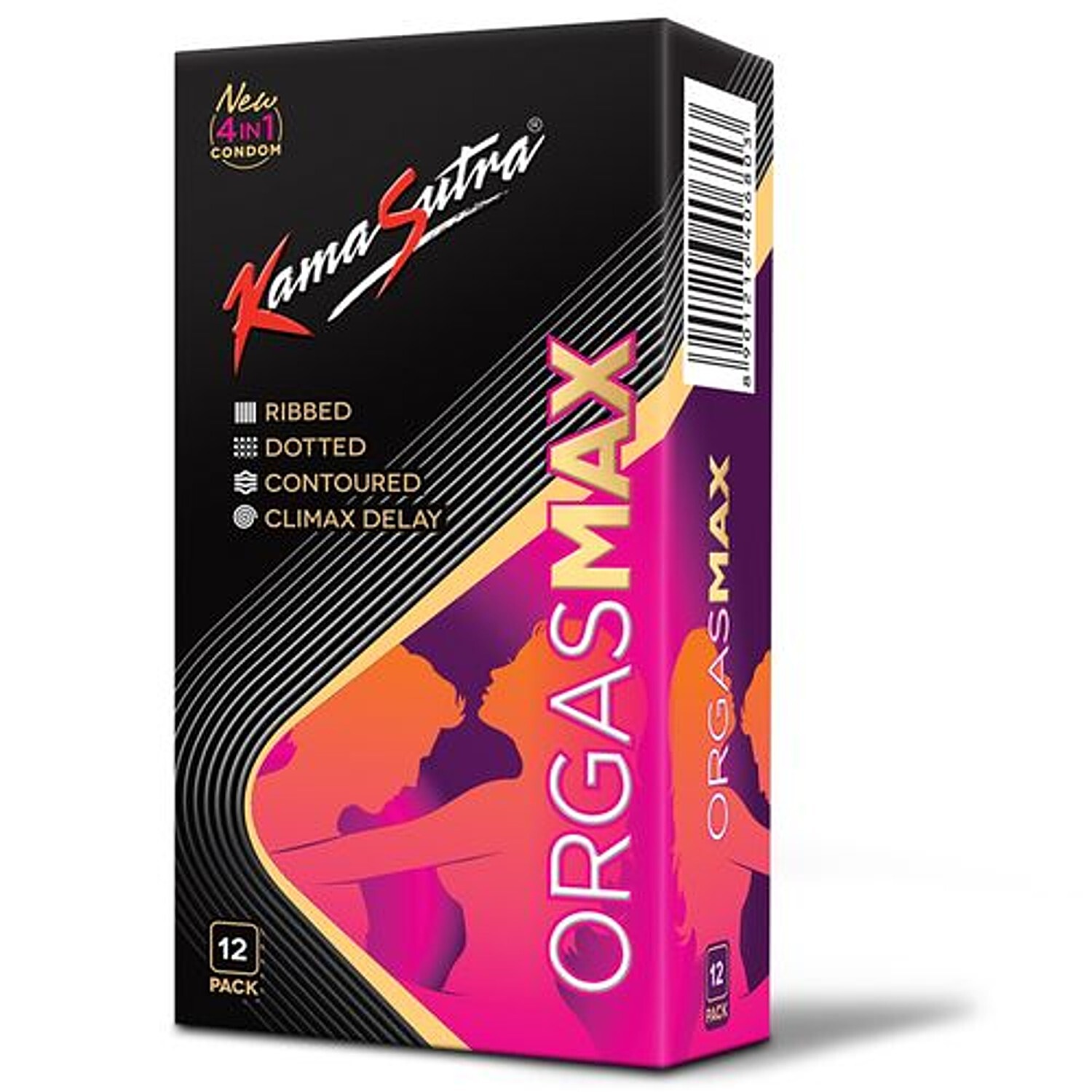 KamaSutra Orgasmax 4-In-1 Condoms, 12 pcs