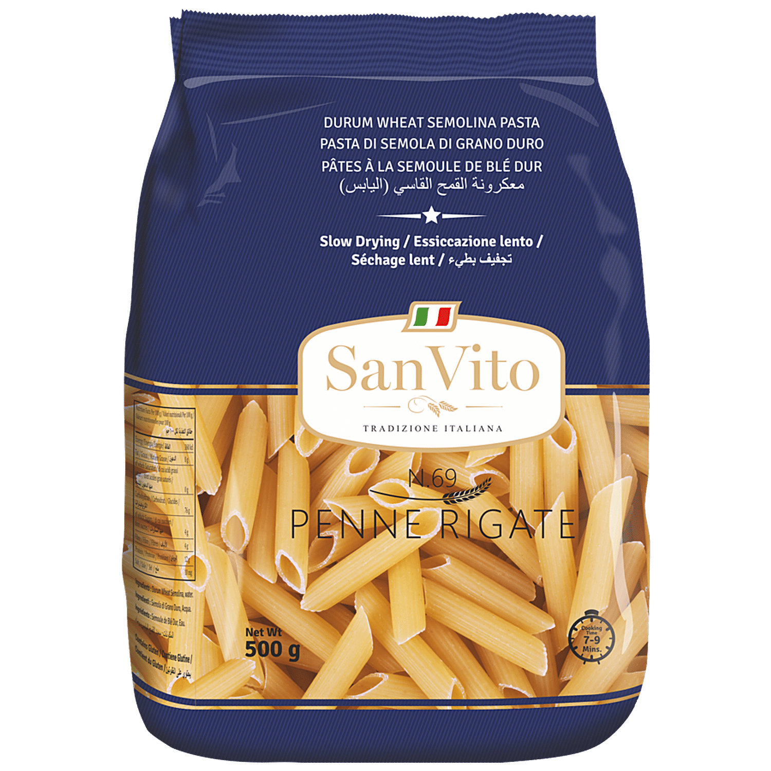 San Vito Durum Wheat Penne Rigate, N.69 500 g Pouch