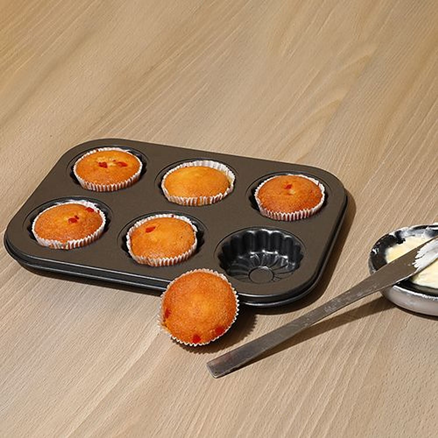 Buy Silcone Silicone Muffin/Cupcake Moulds Tray - Blue/Grey Assorted Online  at Best Price of Rs 199 - bigbasket