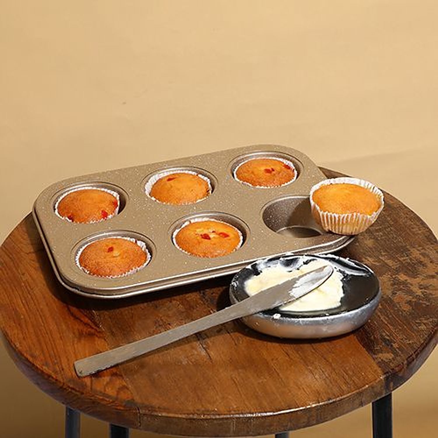 Buy Silcone Silicone Muffin/Cupcake Moulds Tray - Blue/Grey Assorted Online  at Best Price of Rs 199 - bigbasket