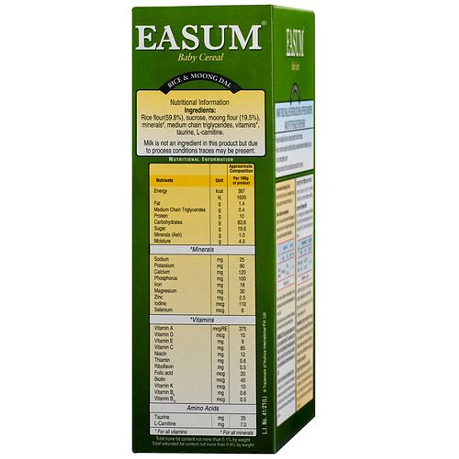 Easum best sale baby cereal