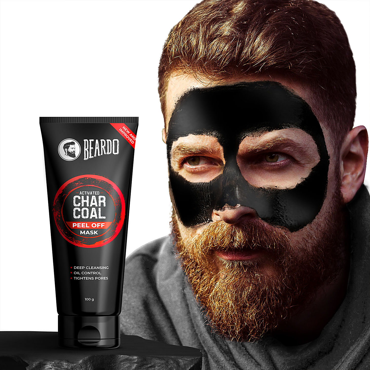 beardo charcoal peel off mask