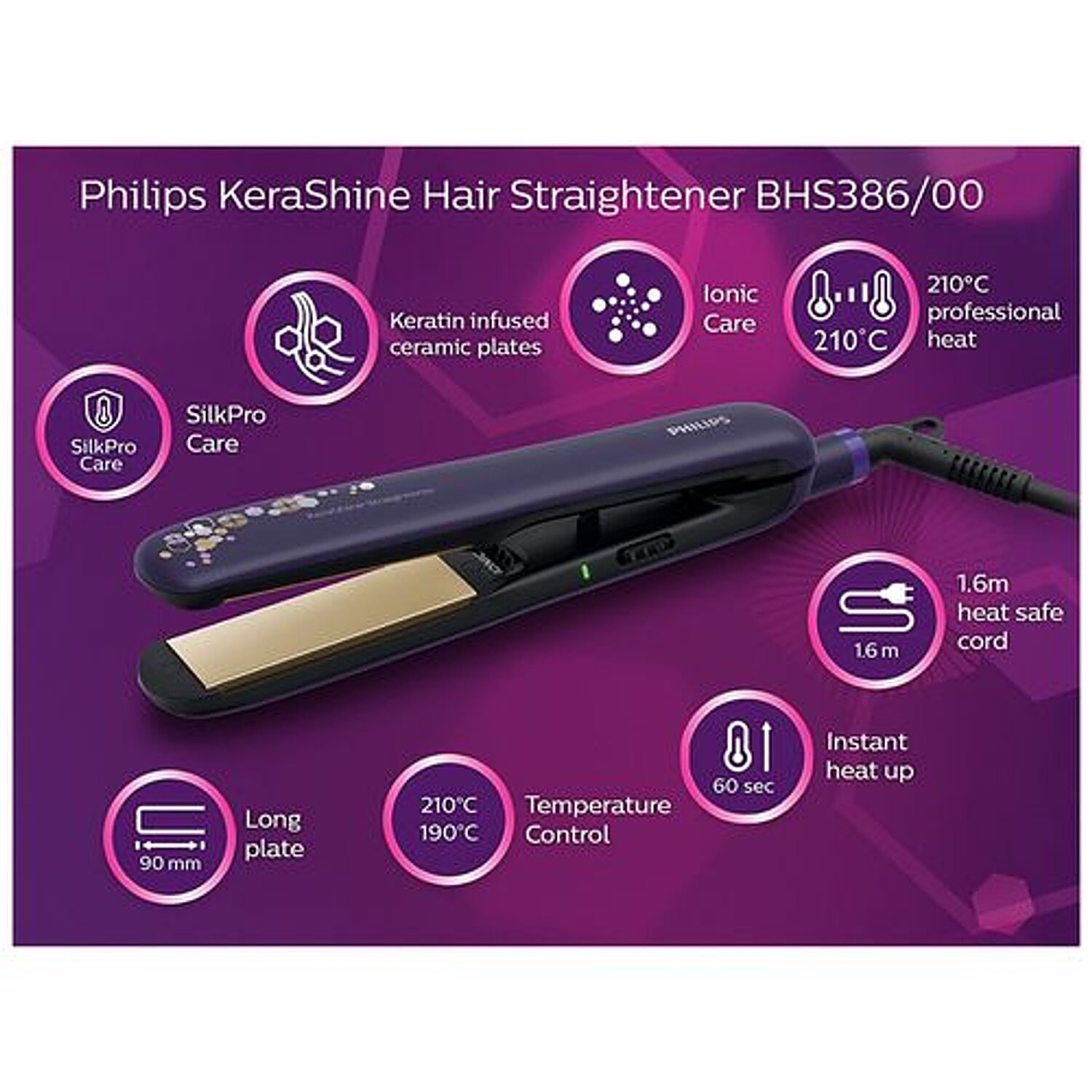 Philips bhs386 shop hair straightener