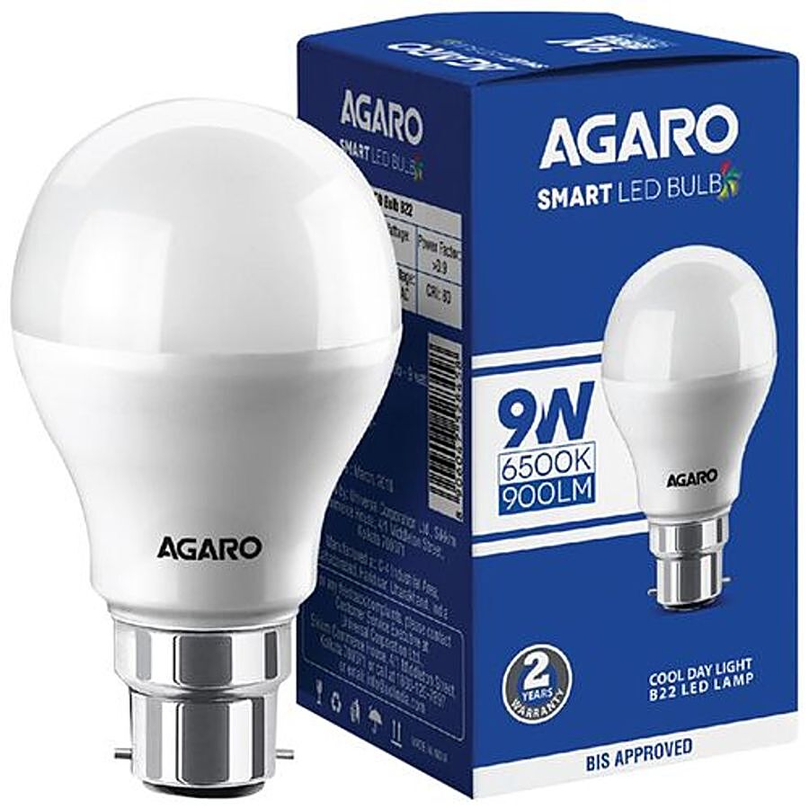 herhaling droom Presentator Buy AGARO LED Bulb - 9 Watt, Cool Daylight, B22 Base Online at Best Price  of Rs 150 - bigbasket