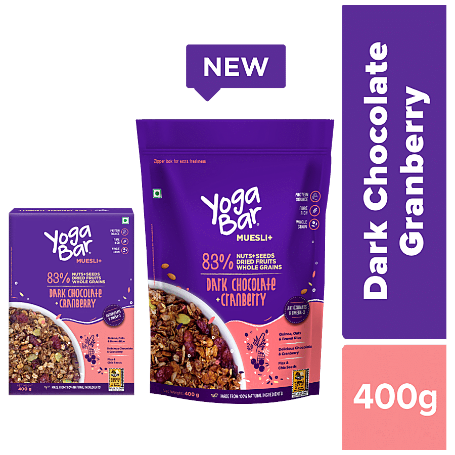 Yogabar Wholegrain Breakfast Muesli - Almond + Quinoa Crunch, 400g :  : Grocery & Gourmet Foods