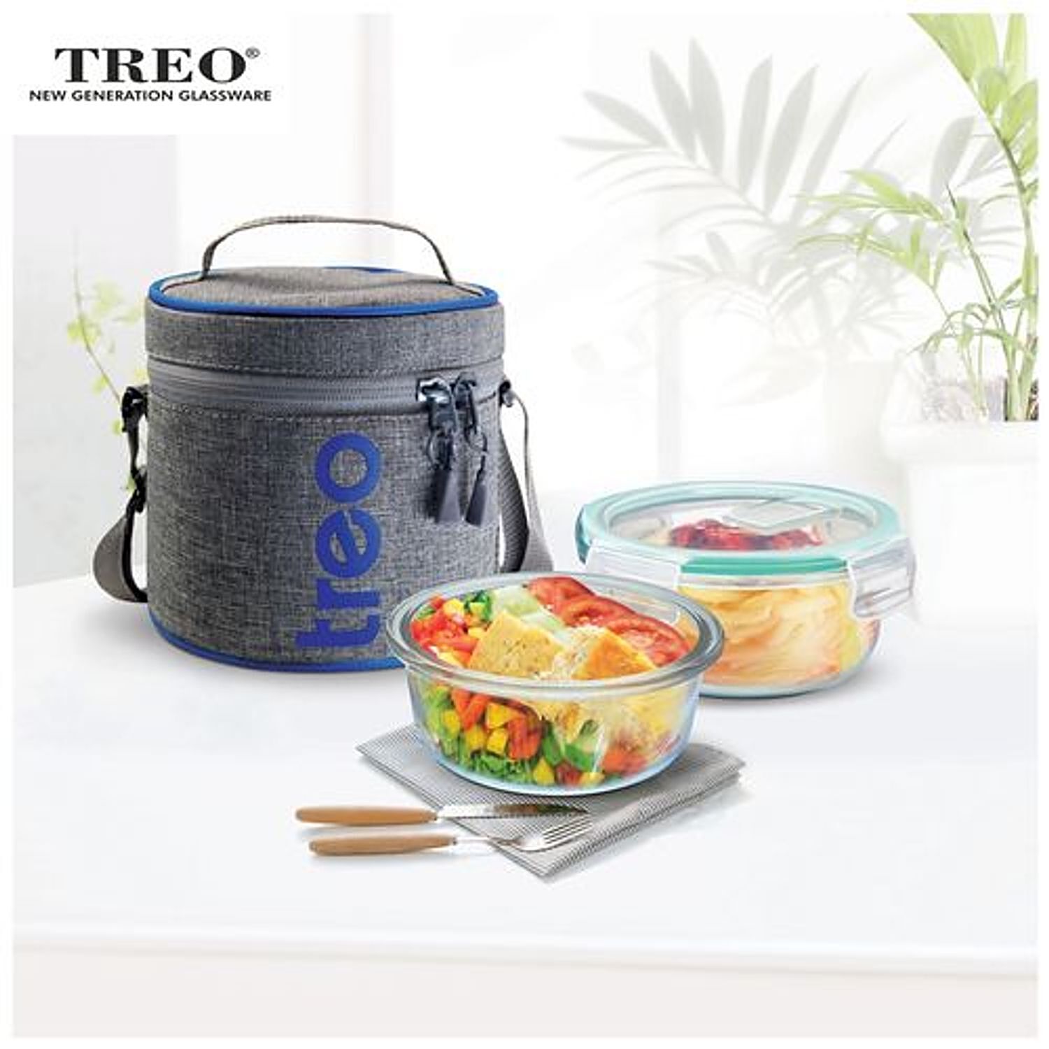 Buy Borosilicate All Fresh Omni Glass Tiffin, 4 PCS Set Online - Treo by  Milton