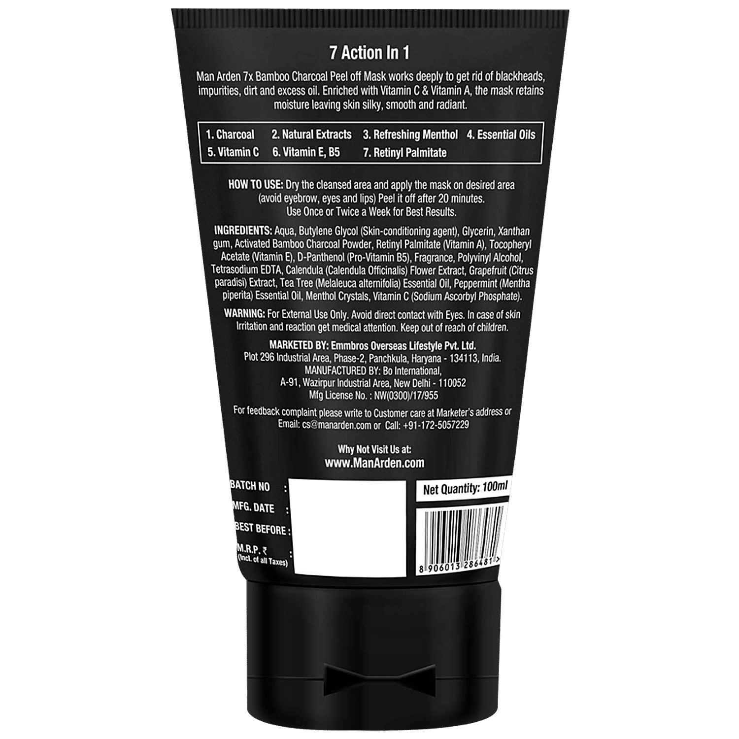 man arden peel off mask