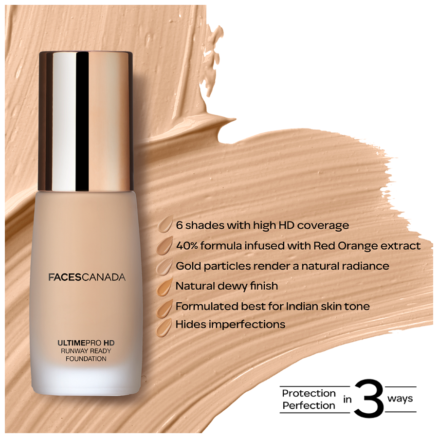 FACES CANADA Ultime Pro HD Runway Ready Foundation - Natural Dewy Finish,  30 ml