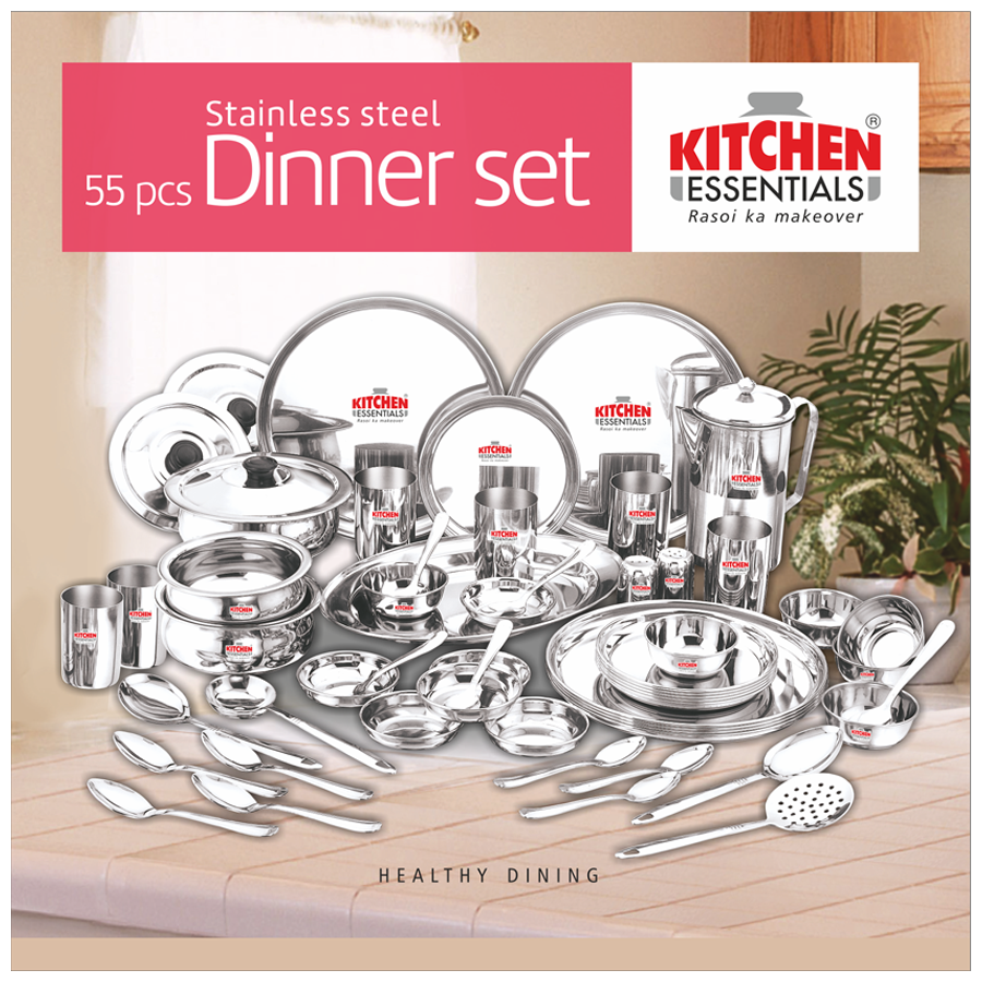 Kitchen steel hotsell dinner set