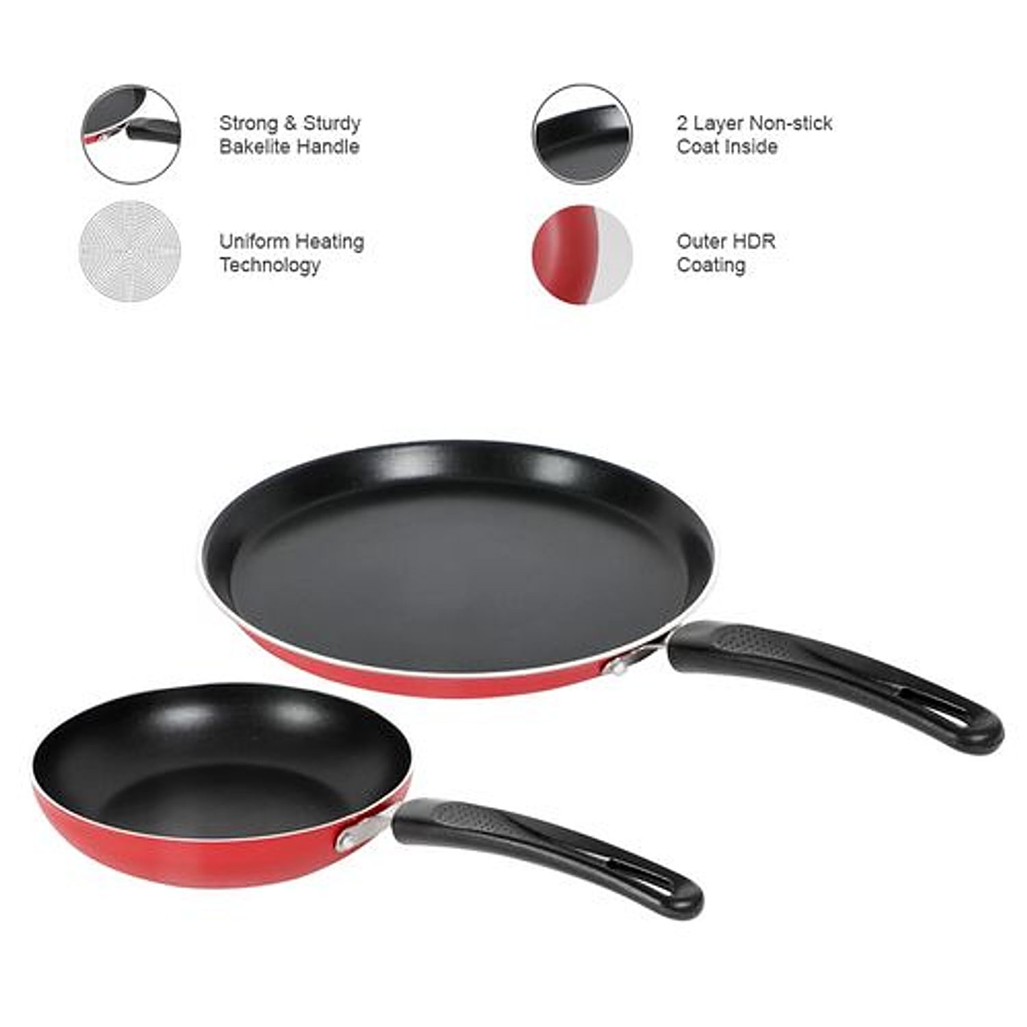 Flipkart SmartBuy Tawa and Fry Pan with Steel Lid Non-Stick Coated